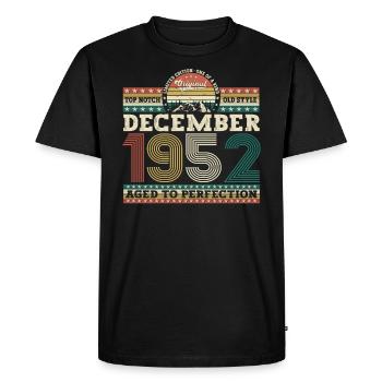 Born December 1952 70th birthday gift - Men's Premium Organic T-Shirt - black - Front - Nico (187cm)