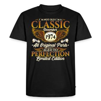 Décembre Né en 1974 Cadeau de 48e anniversaire - T-shirt Premium bio Homme - noir - Devant - Nico (187cm)