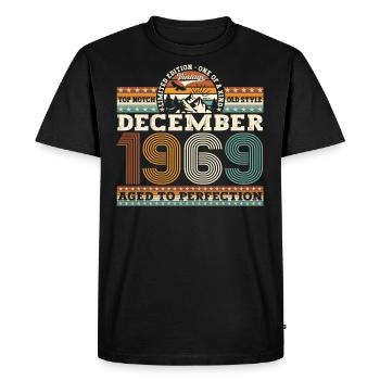 Born December 1969 53rd birthday gift - Men's Premium Organic T-Shirt - black - Front - Nico (187cm)