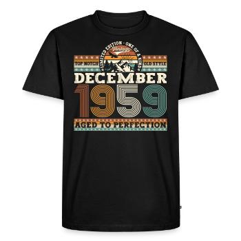 Né en décembre 1959 cadeau de 63e anniversaire - T-shirt Premium bio Homme - noir - Devant - Nico (187cm)