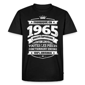 FABRIQUÉ EN 1965 - T-shirt Premium bio Homme - noir - Devant - Nico (187cm)