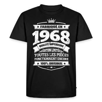 FABRIQUÉ EN 1968 - T-shirt Premium bio Homme - noir - Devant - Nico (187cm)