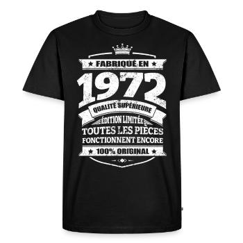 FABRIQUÉ EN 1972 - T-shirt Premium bio Homme - noir - Devant - Nico (187cm)