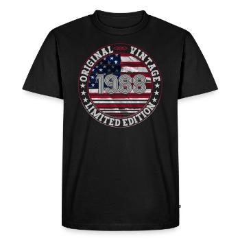 Né en 1988 35th birthday gift man / USA - T-shirt Premium bio Homme - noir - Devant - Nico (187cm)