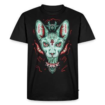Egyptian Sphynx Cat - Men's Premium Organic T-Shirt - black - Front - Nico (187cm)