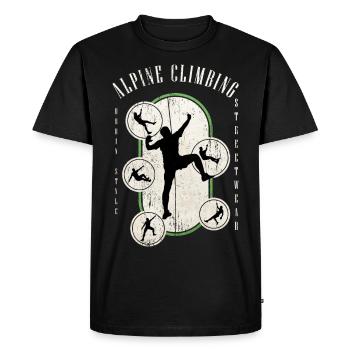Alpine climbing Climbing Climbing Mountains Nature - Men's Premium Organic T-Shirt - black - Front - Nico (187cm)