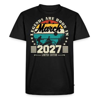 Mars 2027. Cadeau d'anniversaire mars 2027. - T-shirt Premium bio Homme - noir - Devant - Nico (187cm)