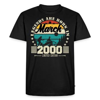 March 2000. March 2000 Birthday Gift. - Men's Premium Organic T-Shirt - black - Front - Nico (187cm)