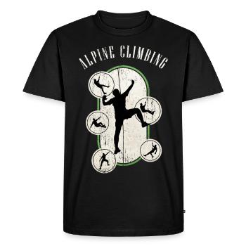 Alpine climbing Climbing Climbing Mountains Nature - Men's Premium Organic T-Shirt - black - Front - Nico (187cm)