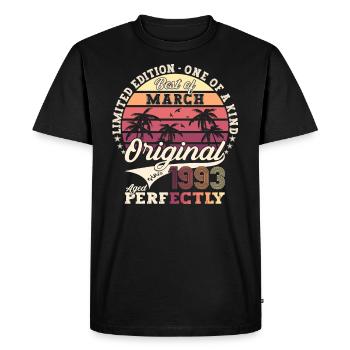 March Born 1993 30th birthday Mann Original 93 - Men's Premium Organic T-Shirt - black - Front - Nico (187cm)