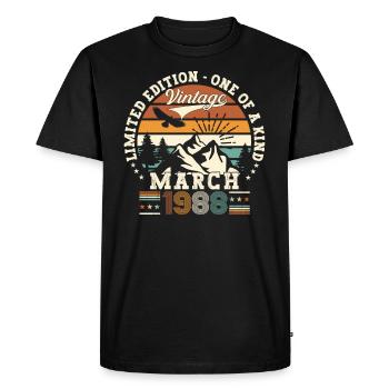 35e anniversaire Mann Original March Né en 1988 - T-shirt Premium bio Homme - noir - Devant - Nico (187cm)