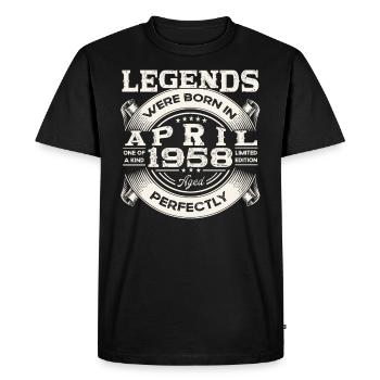 65e anniversaire homme April né 1958 Oldtimer - T-shirt Premium bio Homme - noir - Devant - Nico (187cm)