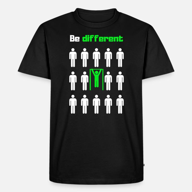 Anders sein, trainieren - Männer Premium Bio T-Shirt - Schwarz