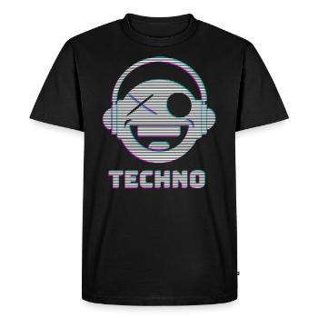 Techno - T-shirt Premium bio Homme - noir - Devant - Nico (187cm)
