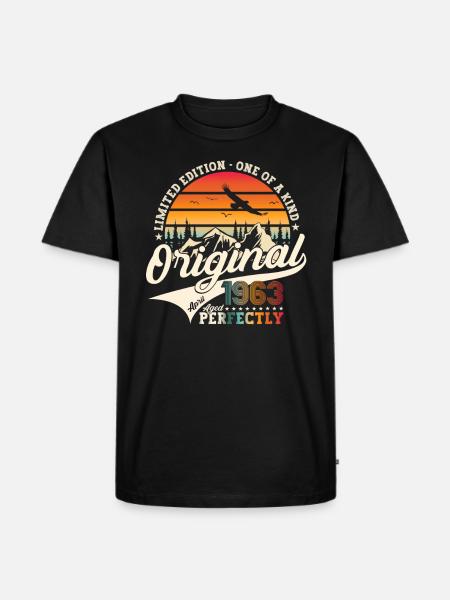 60. Geburtstag Mann Original April Jahrgang 1963 - Männer Premium Bio T-Shirt - Schwarz