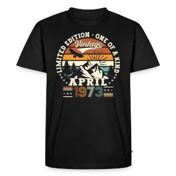 50ème anniversaire homme avril millésime 1973 millésime - T-shirt Premium bio Homme - noir - Devant - Nico (187cm)
