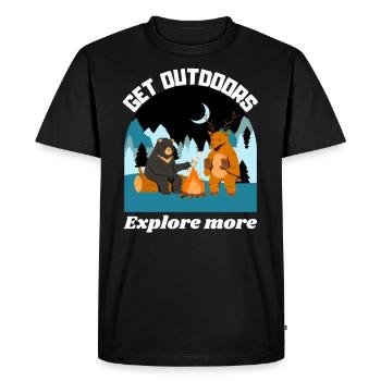 Sortez, explorez davantage - T-shirt Premium bio Homme - noir - Devant - Nico (187cm)