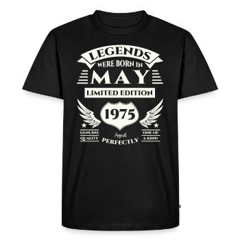 48e anniversaire Homme légendaire May né en 1975 - T-shirt Premium bio Homme - noir - Devant - Nico (187cm)