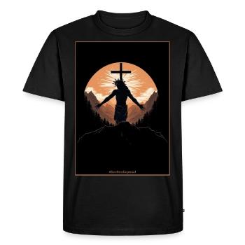 LIVE FREE THE PROUD - THE LORD, MY REDEEMER - Men's Premium Organic T-Shirt - black - Front - Nico (187cm)