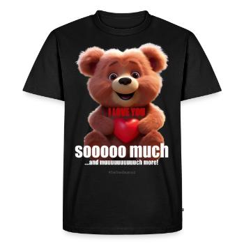 TEDDY AMOUREUX DE CŒUR - T-shirt Premium bio Homme - noir - Devant - Nico (187cm)