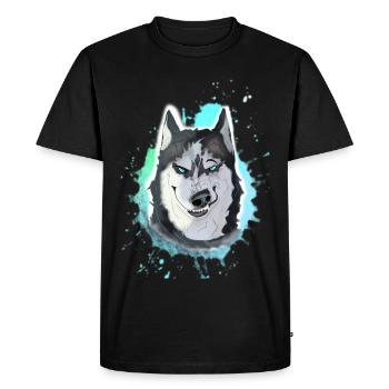 Alaskan Malamute mit witzigem Gesicht - Männer Premium Bio T-Shirt - Schwarz - Vorne - Nico (187cm)