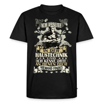 ICH KENNE ORTE AN DENEN DICH NIEMAND FINDET - Männer Premium Bio T-Shirt - Schwarz - Vorne - Nico (187cm)