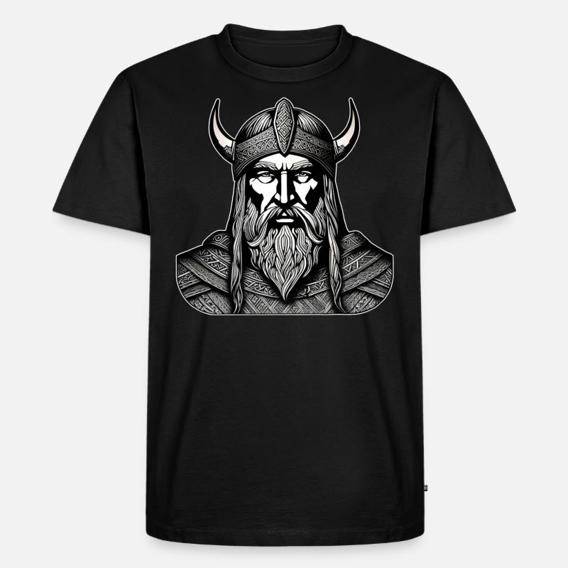 Stolzer Wikinger Krieger Germane - Männer Premium Bio T-Shirt - Schwarz