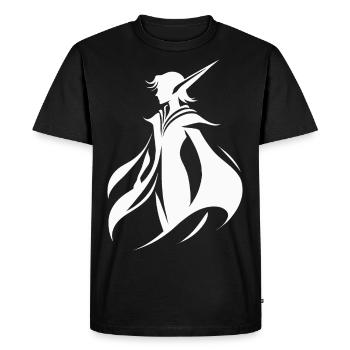 L’elfe murmure dans le vent - T-shirt Premium bio Homme - noir - Devant - Nico (187cm)
