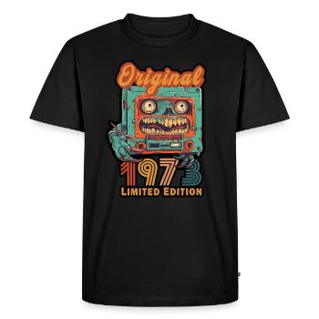 Original 1973 édition limitée Cassette anniversaire - T-shirt Premium bio Homme - noir - Devant - Nico (187cm)