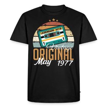 Cadeau d’anniversaire mai 1977 mai - mai 1977 - T-shirt Premium bio Homme - noir - Devant - Nico (187cm)