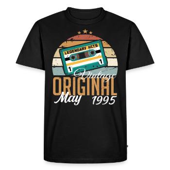 Cadeau d’anniversaire mai 1995 1995 mai - mai 1995 - T-shirt Premium bio Homme - noir - Devant - Nico (187cm)