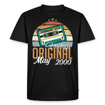 May 2000 Birthday Gift 2000 May - 2000 May - Men's Premium Organic T-Shirt - black - Front - Nico (187cm)