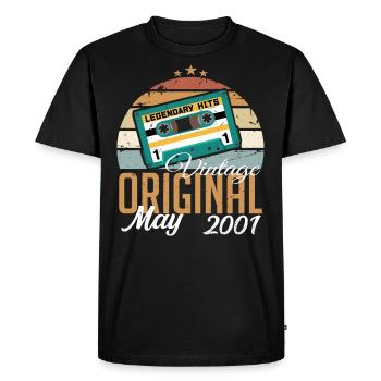 Cadeau d’anniversaire mai 2001 2001 Mai - Mai 2001 - T-shirt Premium bio Homme - noir - Devant - Nico (187cm)