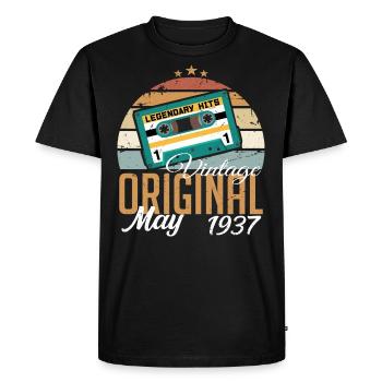 May 1937 Birthday Gift 1937 May - May 1937 - Men's Premium Organic T-Shirt - black - Front - Nico (187cm)