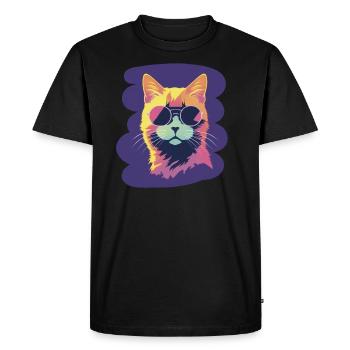 Mr. Cool Cat - Men's Premium Organic T-Shirt - black - Front - Nico (187cm)