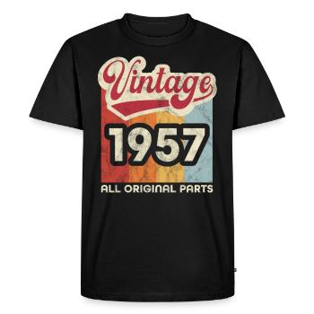 Millésime 1957 - T-shirt Premium bio Homme - noir - Devant - Nico (187cm)