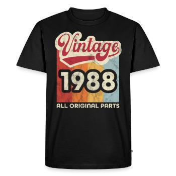 Millésime 1988 - T-shirt Premium bio Homme - noir - Devant - Nico (187cm)