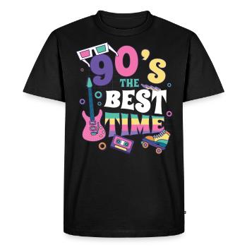 Cadeau rétro des années 90 des années 90 - T-shirt Premium bio Homme - noir - Devant - Nico (187cm)