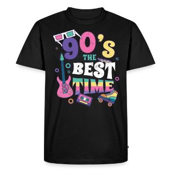 années quatre-vingt-dix - T-shirt Premium bio Homme - noir - Devant - Nico (187cm)