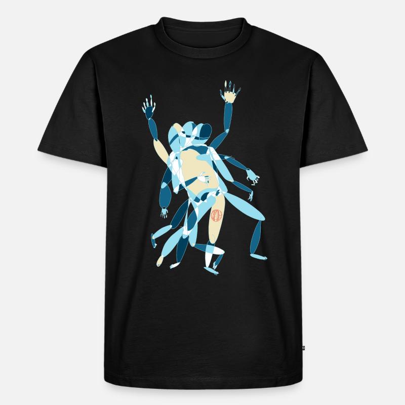 Abstractive Person#1 - Männer Premium Bio T-Shirt - Schwarz