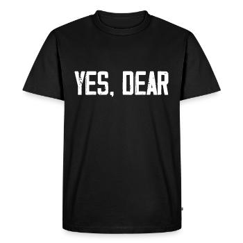 Yes Dear - Men's Premium Organic T-Shirt - black - Front - Nico (187cm)