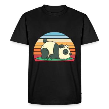 Panda dormant panda cadeau panda - T-shirt Premium bio Homme - noir - Devant - Nico (187cm)