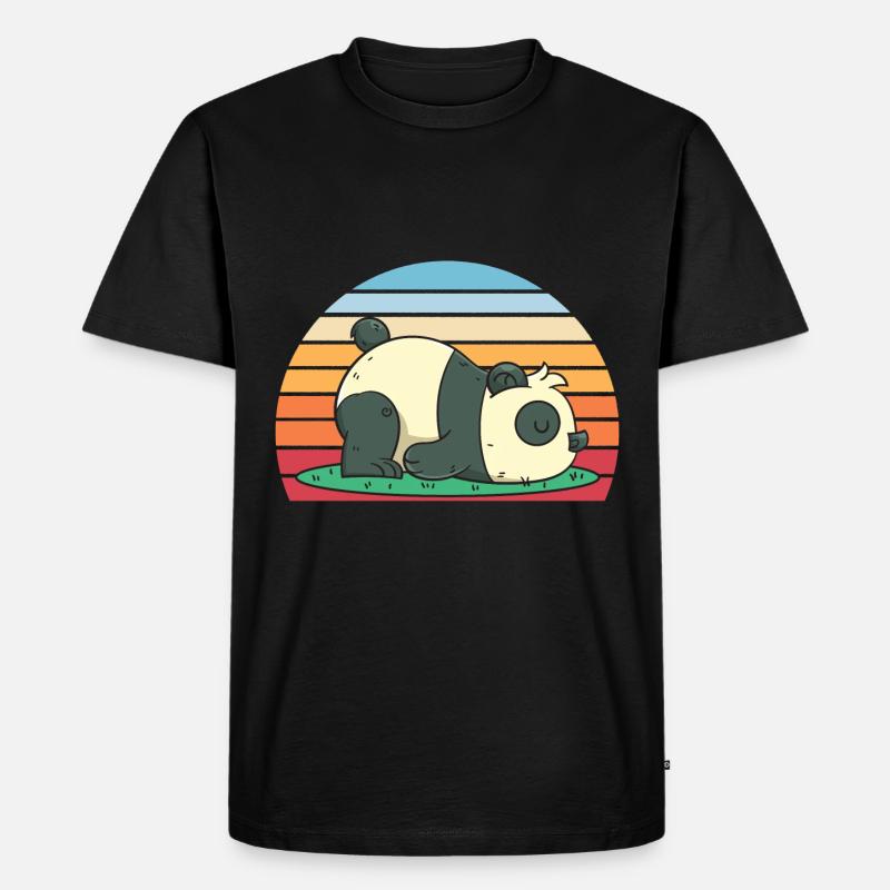 Schlafender Pandabär Geschenk Panda - Männer Premium Bio T-Shirt - Schwarz