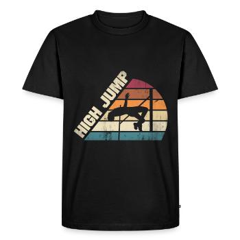Sauteur en hauteur Athlétisme Saut en hauteur - T-shirt Premium bio Homme - noir - Devant - Nico (187cm)