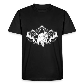 Gift Highland Cattle Scottish Highland Beef - Men's Premium Organic T-Shirt - black - Front - Nico (187cm)
