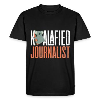 Journalist Journalism Koalafied Journalist - Men's Premium Organic T-Shirt - black - Front - Nico (187cm)