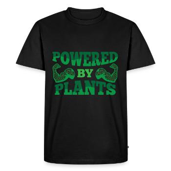 Powered by Plants Vegan Fitness Bodybuilding - Men's Premium Organic T-Shirt - black - Front - Nico (187cm)