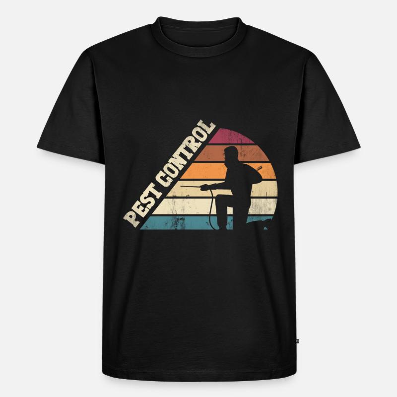 Pest Control Technician Exterminator Silhouette - Männer Premium Bio T-Shirt - Schwarz