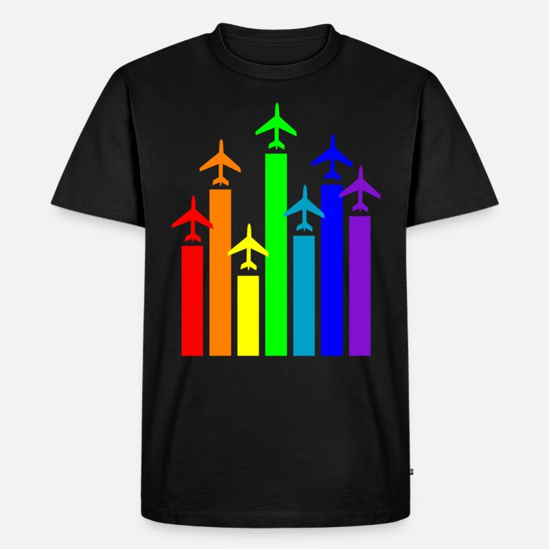 Flugzeug-Pilot Luftfahrt - Männer Premium Bio T-Shirt - Schwarz
