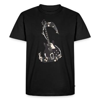 E guitare Notes musicales - T-shirt Premium bio Homme - noir - Devant - Nico (187cm)